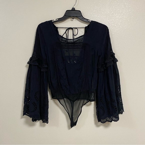Free People Intimately Bodysuit Women’s Size Small Black Dreams Like These Top - Picture 1 of 17